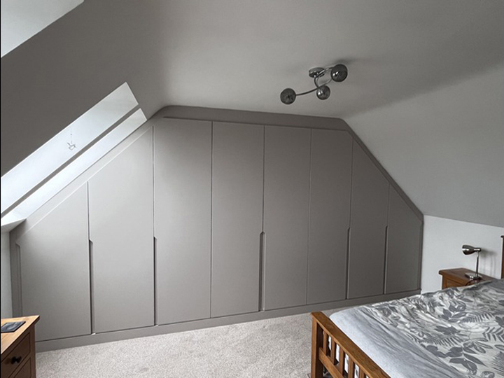 Angled Wardrobe for sloping ceilings fitted in yorkshire